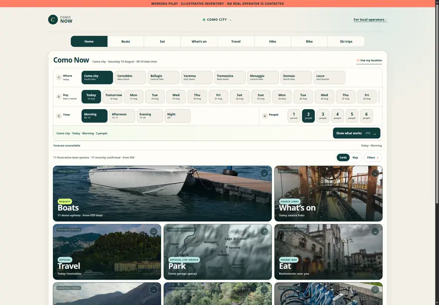 Como Now website